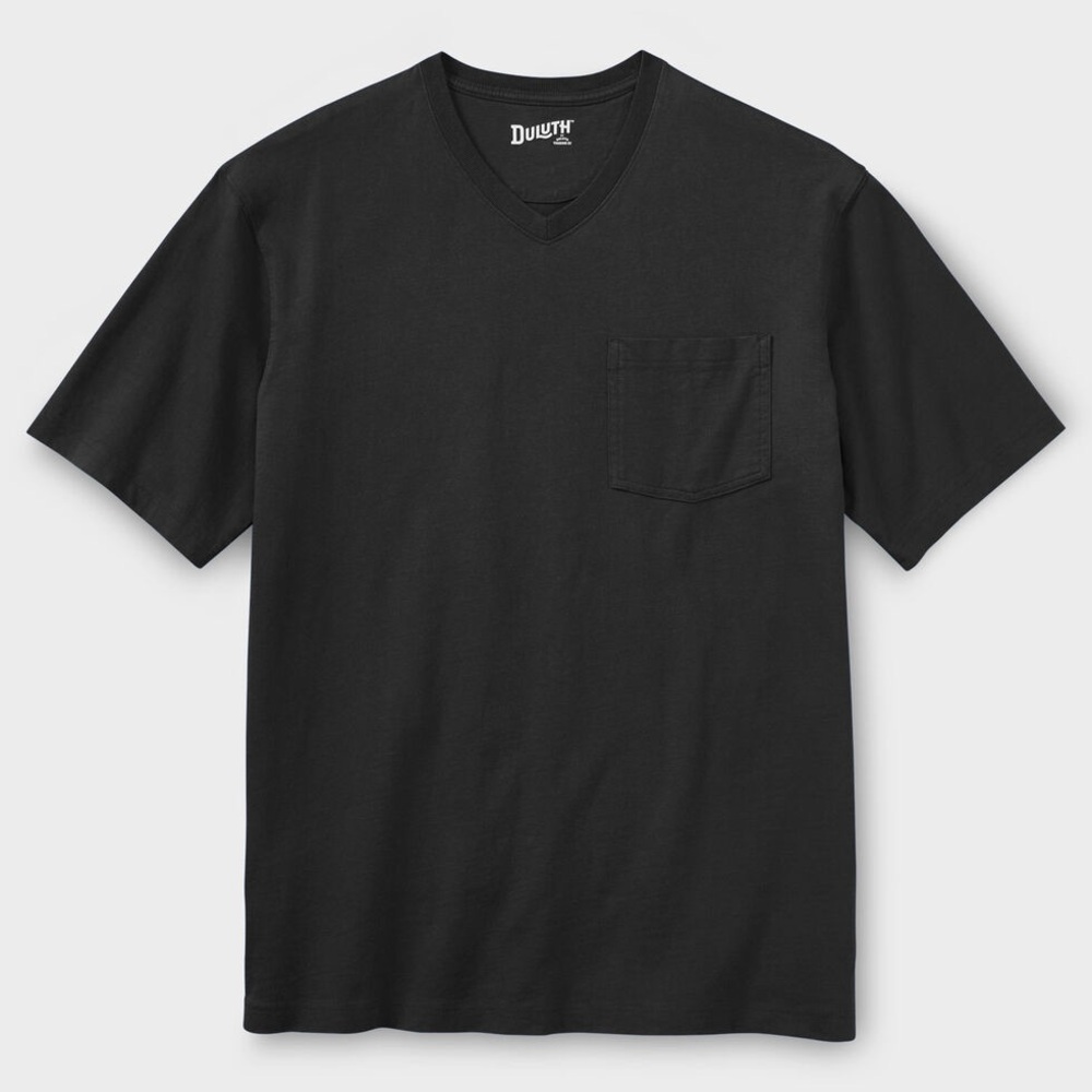 Duluth Trading ALL Cotton Men's Black V-Neck Shirt